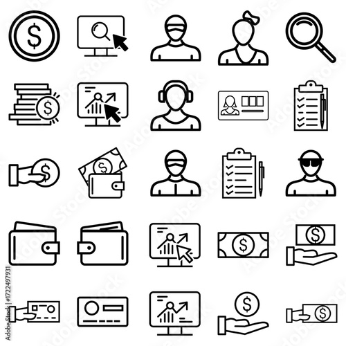 set of business icons, business and finance icons