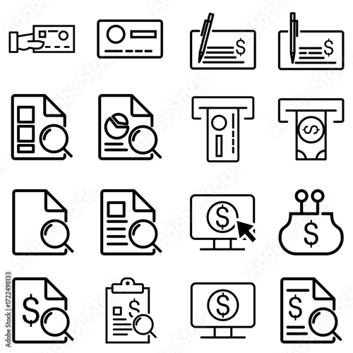 business and finance icons set