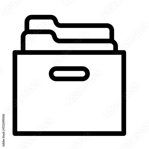 Lidded File Box Line Icon of File Storage (Physical) Icon Set