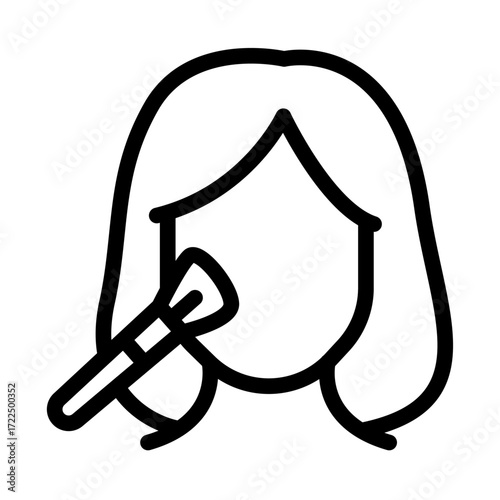 Applying Makeup Line Icon of Makeup & Hairstyling (Film) Icon Set