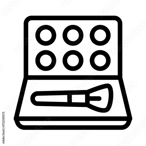 Makeup Palette Line Icon of Makeup & Hairstyling (Film) Icon Set