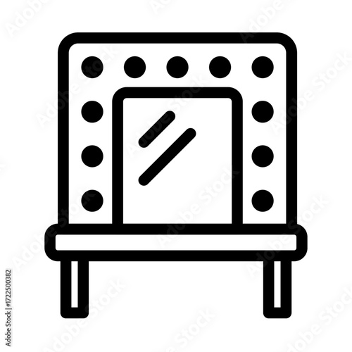 Vanity Mirror Line Icon of Makeup & Hairstyling (Film) Icon Set