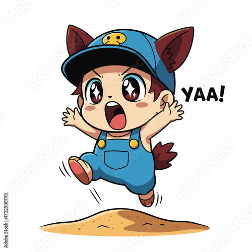 flat vector 2D — Gilpy Long Jump Sprint
