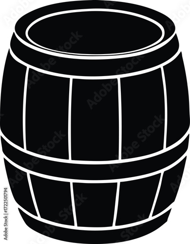 barrel storage cask icon vector, wine barrel symbol illustration
