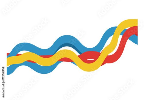 Peaceful Blue and Gray Mountain Landscape Painting.