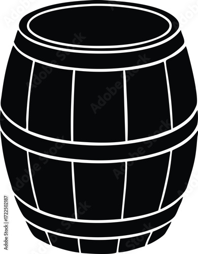 barrel storage cask icon vector, wine barrel symbol illustration
