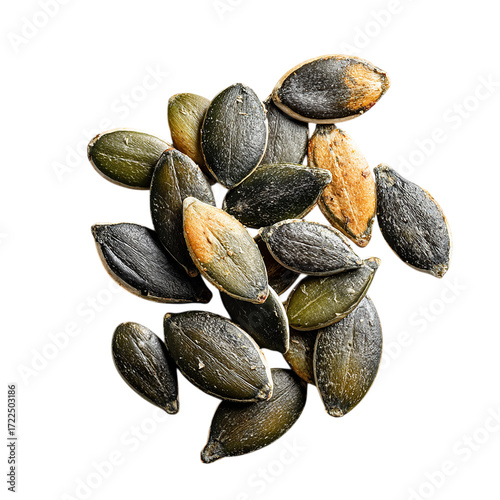 Pumpkin seeds on transpart background