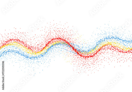 Abstract Colorful Wave Particle Background.