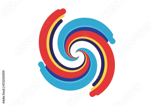 Abstract Colorful Swirling Spiral Design.
