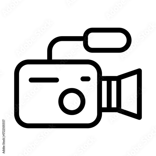 Video Camera Line Icon of Documentary Filmmaking Icon Set