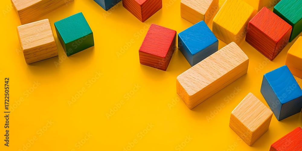 Obraz premium Colorful wooden blocks for children's education.
