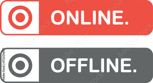 Online and Offline Status Buttons with Target Icons