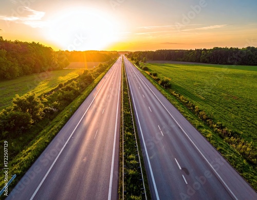 Scenic Highway at Sunset