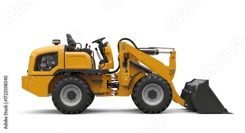 Yellow compact tractor