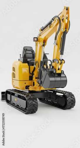 Yellow mini excavator