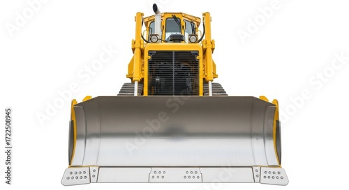 Yellow tractor front view