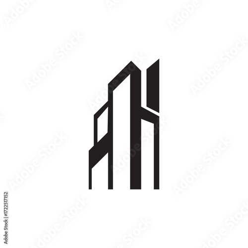 Vector art of collection of modern building icons