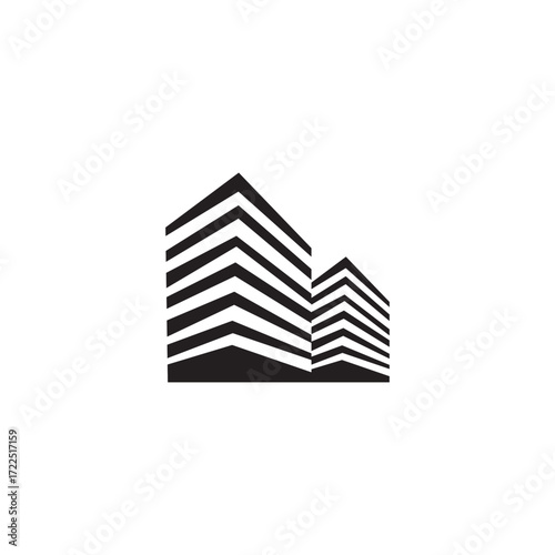 Vector art of collection of modern building icons