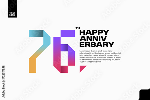 Number 76 logo icon design, 76th birthday logo number, anniversary 76