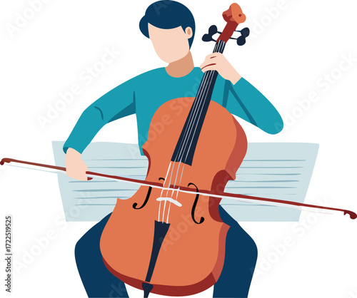 A cellist passionately playing their cello, surrounded by a warm, intimate atmosphere, showcasing their musical talent.