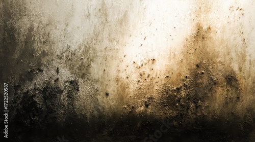 Grunge wall with mold and dampness, dirty textured surface. Great as background for horror or decay themed designs.