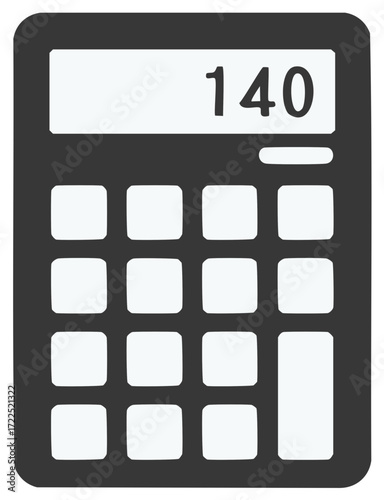 Calculator device screen displaying the numerical result 140 for math calculations