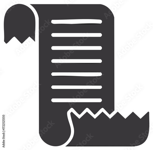 Receipt Roll Torn Edges With Copy Space Paper Long Blank List