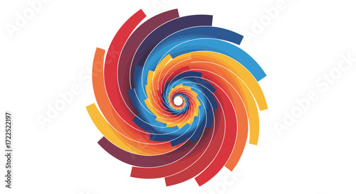 Abstract Colorful Swirling Spiral Design.