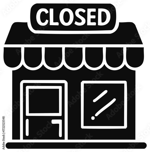 Closed Shop Sign in Black and White