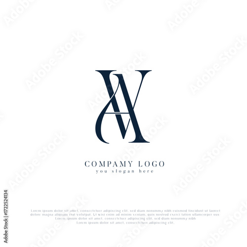 AV initial monogram letters logo