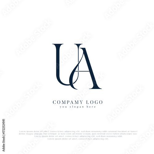 UA initial monogram letters logo