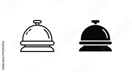 Simple black and white illustration of two different service bells
