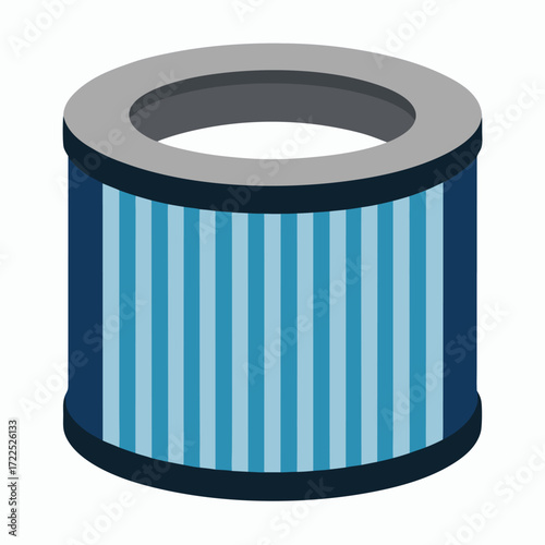 Metal trash can vector on white background.