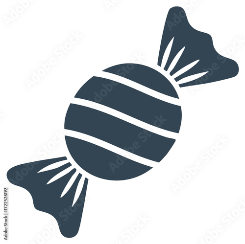 Striped Wrapped Candy Silhouette Round Confection Treat