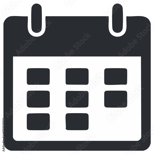 Minimalist digital calendar icon for schedule management date tracking and event planning graphic symbol