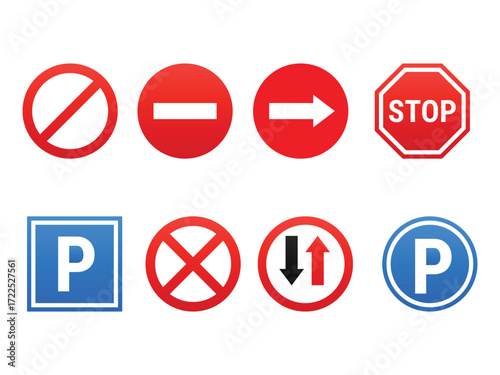 Traffic Signs for Safe Driving icon vector. clear directional and regulatory guidance for drivers and pedestrians symbol. vector illustration.