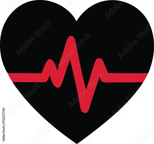 Dynamic heartbeat pulse graphic symbolizing health life vitality cardiac care and medical well-being with red wave