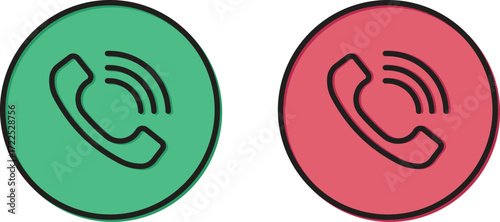 Receive Call and Reject Call Icon Set