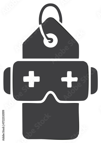 Stylized VR Headset, Gaming & Retail Theme, Virtual Reality Device Symbol
