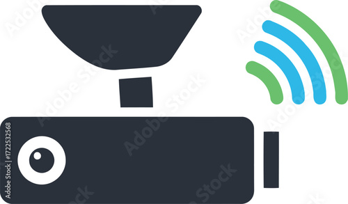 Smart Security Camera Icon – Wireless Surveillance and Home Monitoring