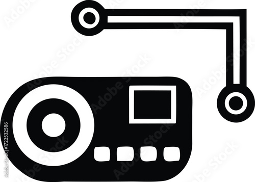 Modern digital projector with connecting arm for presentations and entertainment showing clear image projection technology