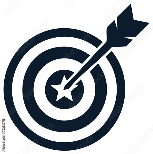 Target with an arrow hitting the bullseye.