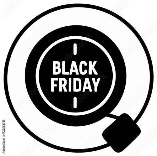 Black Friday clock design in black and white