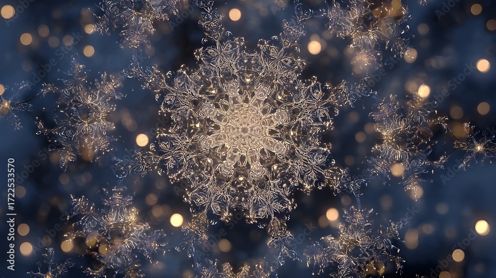 Obraz premium Frosty Snowflakes in Mandala Pattern