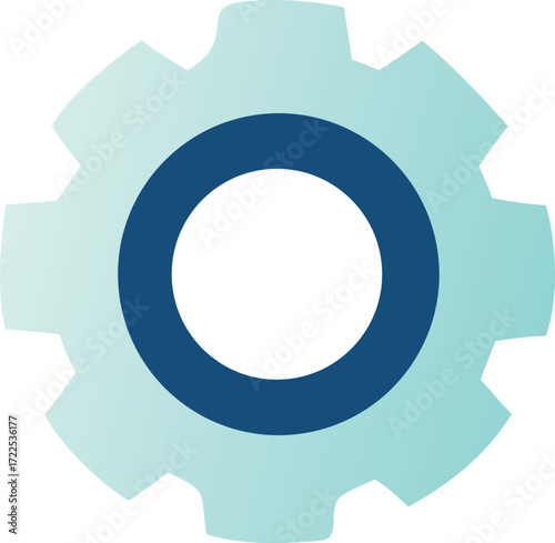 Abstract gear icon with concentric circles symbolizing technology innovation and mechanical engineering precision in a gradient color palette