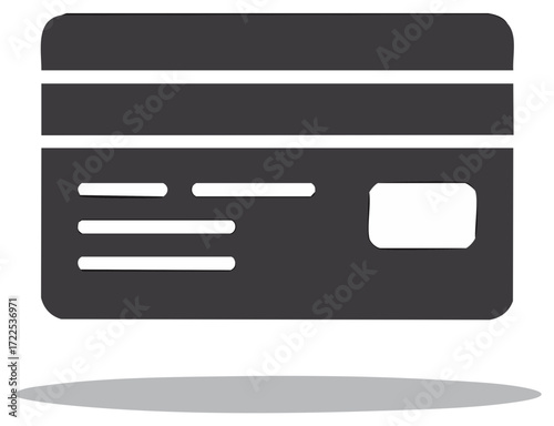 Credit Card Icon Depicting Payment Method or Financial Transaction Symbol Black Vector Isolated