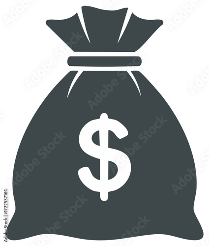 Money Bag Symbol Illustration. Financial Concept Represented by the Dollar Sign.
