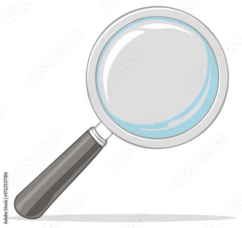 Magnifying glass illustration representing search discovery research investigation and close examination concept
