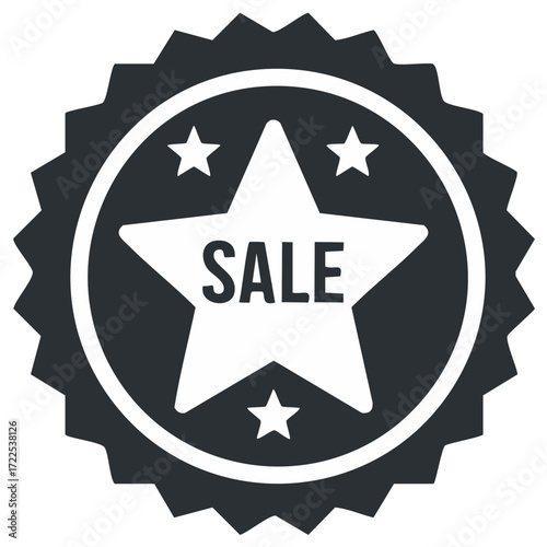 Sale Badge with Star Illustration Discount Announcement Vector