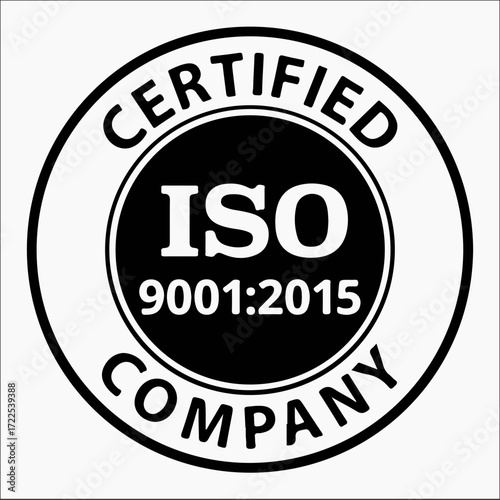 Certified iso 9001 2015 company Vector